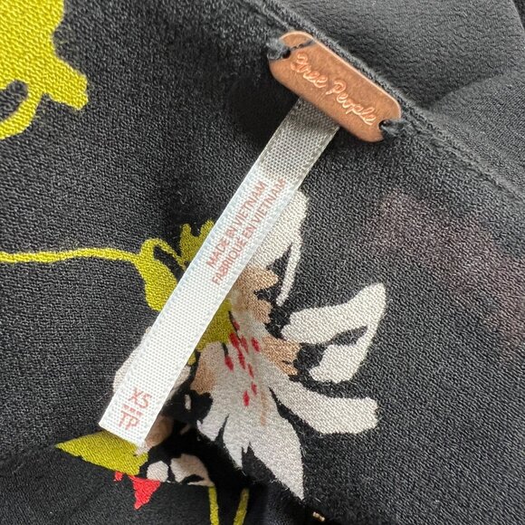 Free People Time On My Side Floral Wrap Mini Dress Black Size XS - Picture 7 of 10